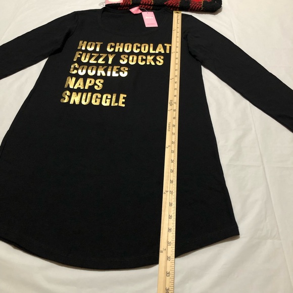 NWT Jenni Women’s Black Graphic Sleepshirt size XS and Red & Black Sock Set - Picture 4 of 12